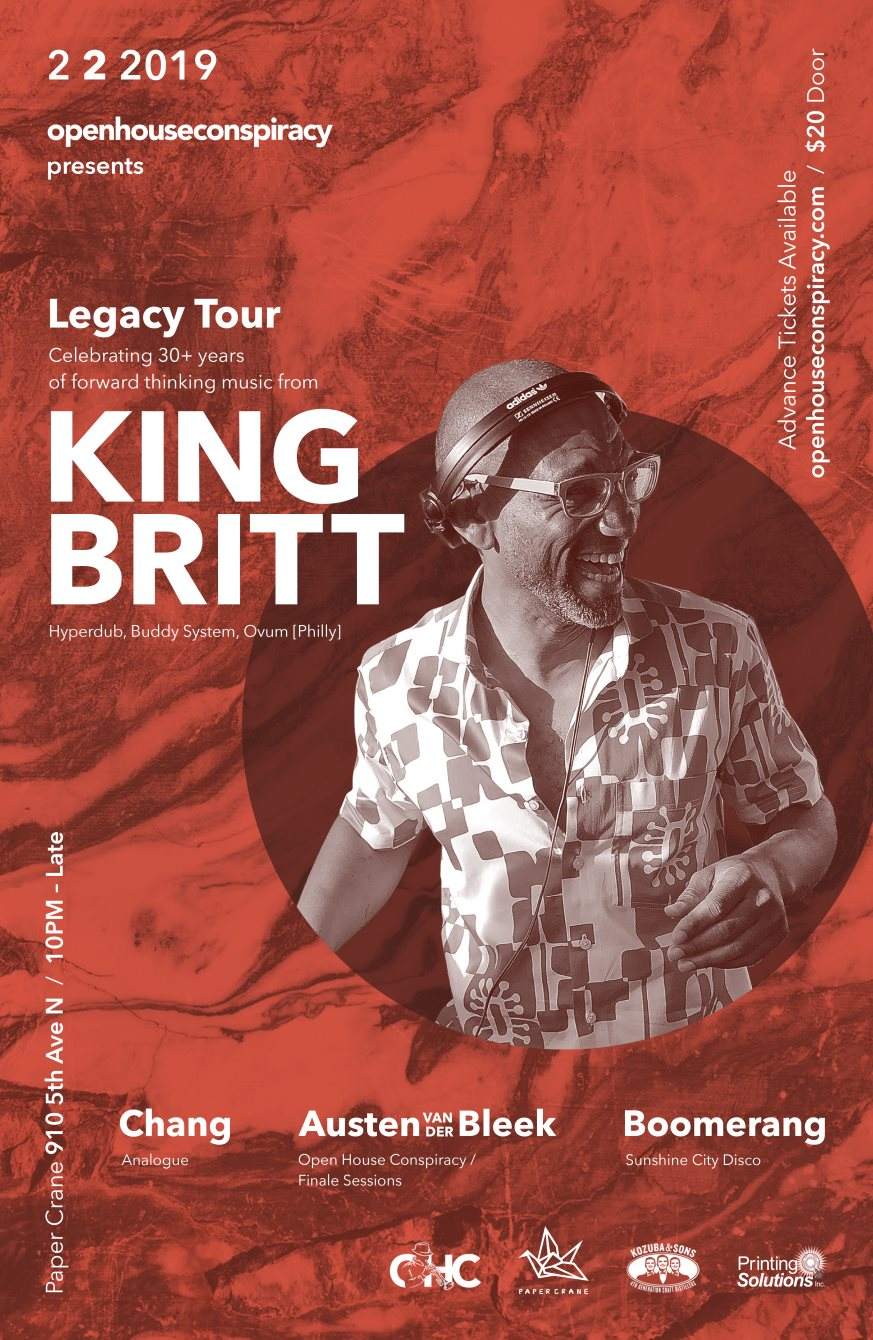 King Britt Legacy Tour Warehouse Party - フライヤー表