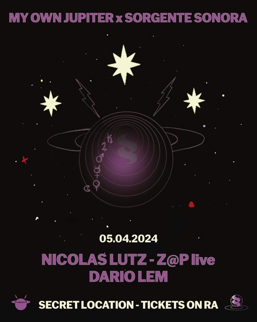 MY OWN JUPITER x SORGENTE SONORA with Nicolas Lutz, Z@p live, Dario Lem - Página frontal