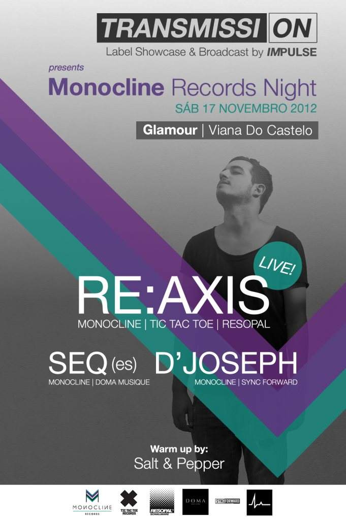 Transmission by Impulse presents: Monocline Label Night with Re:Axis, SeQ - Página frontal