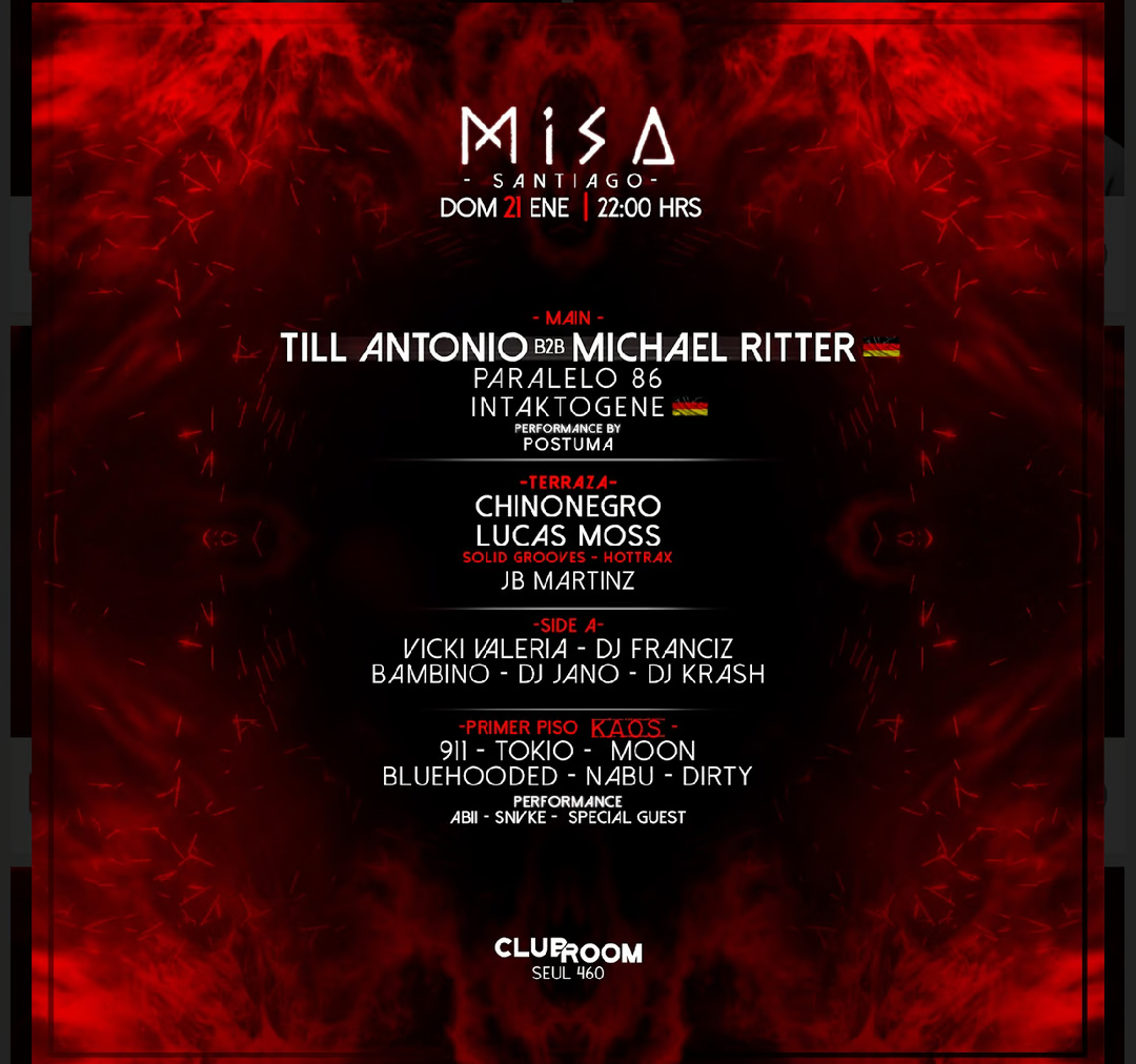 Misa Santiago with Till Antonio, Michael Ritter, Chinonegro, Intaktogene - Página frontal
