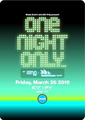 Made Event presents One Night Only... An Am Only Event - Página frontal