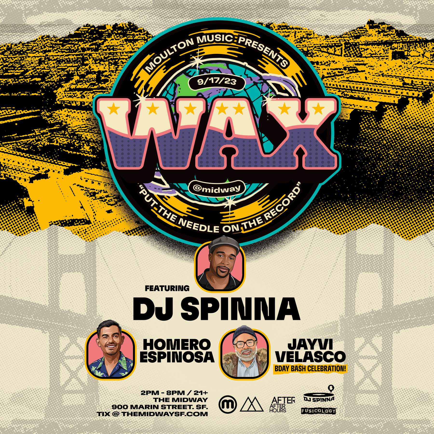 Moulton Music presents WAX: 'Put the Needle on the Record' w/DJ Spinna - Página frontal