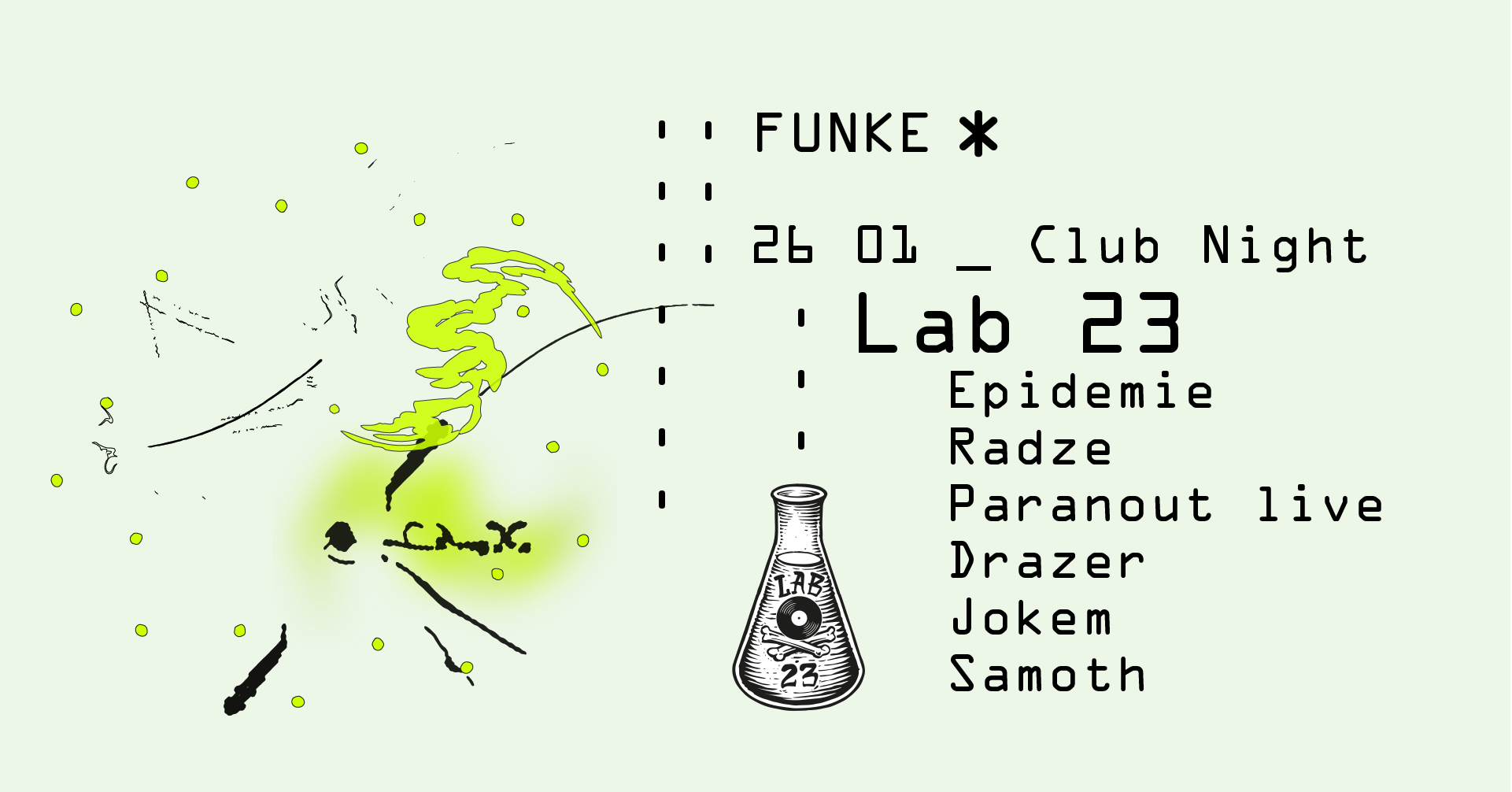 Funke_Lab23 w/ Epidemie, Radze, Paranout (live), Drazer, Jokem, Samoth - Página frontal