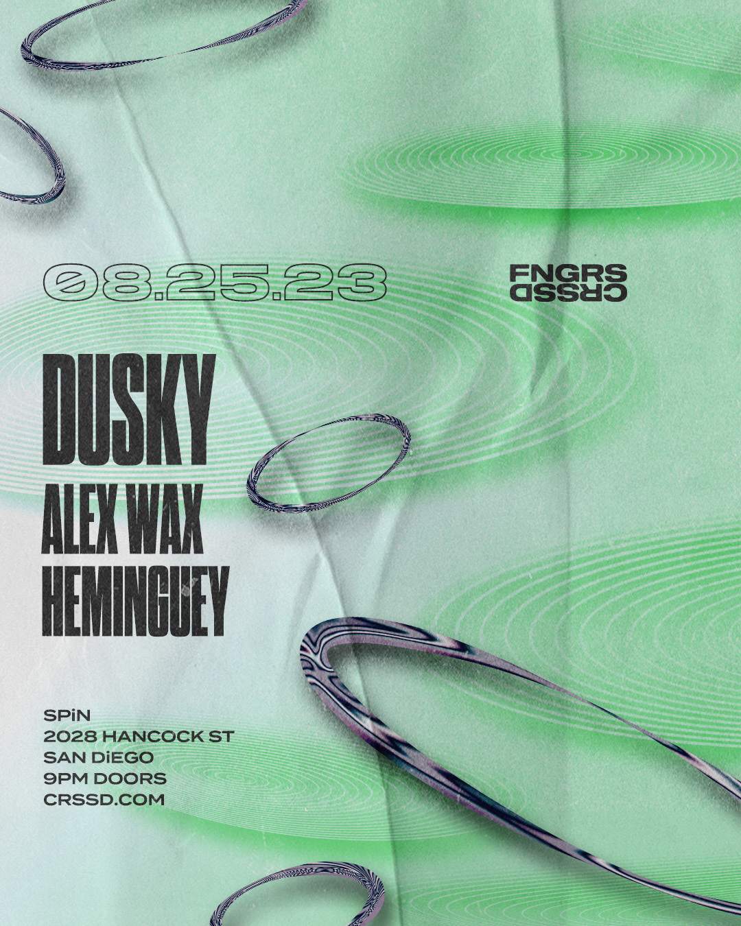 FNGRS CRSSD presents Dusky + Alex Wax + Heminguey - Página frontal