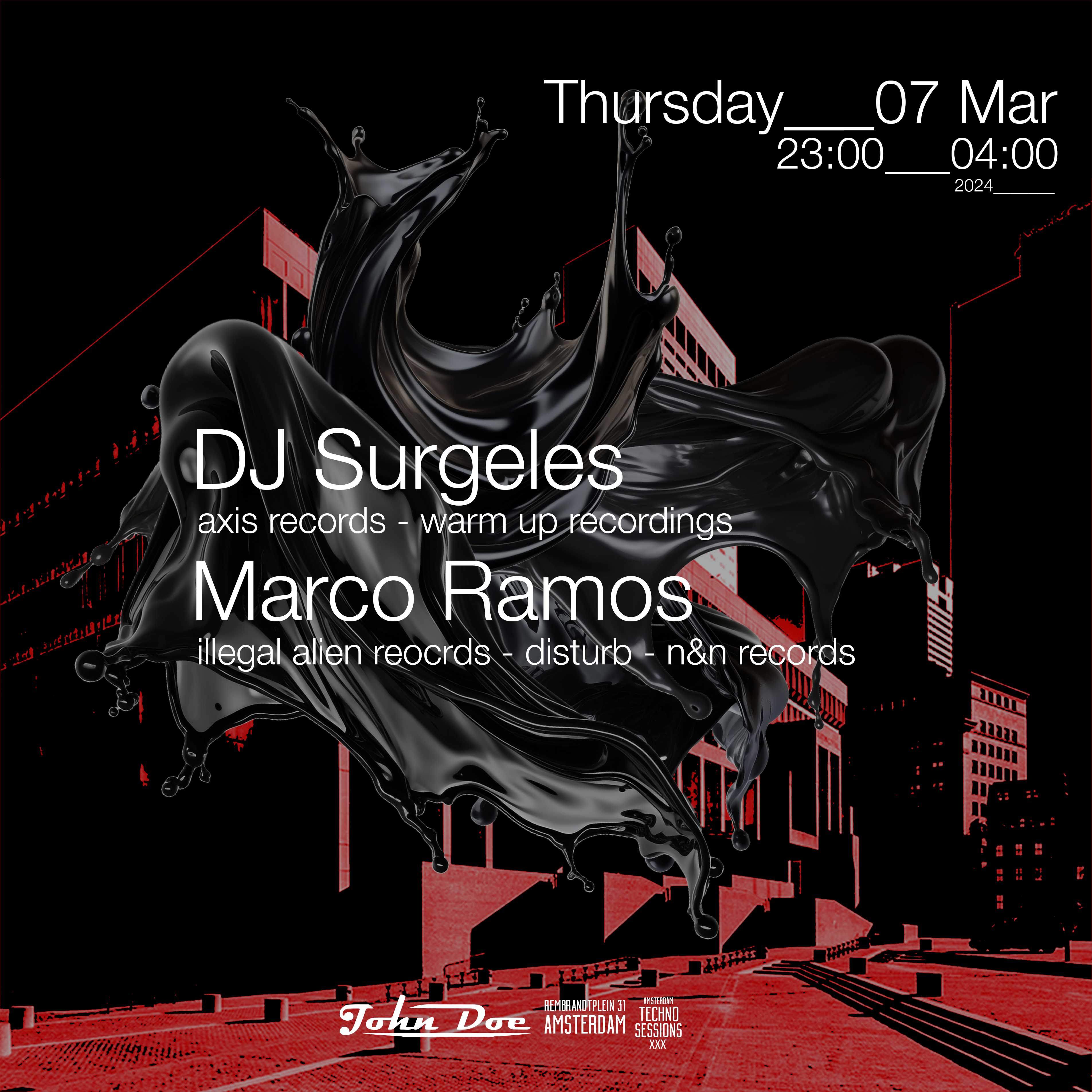 Amsterdam Techno Sessions with DJ Surgeles (Axis Records - Warm Up Recordings) - フライヤー表