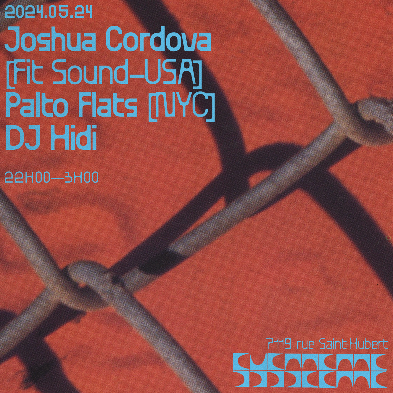 Joshua Cordova [Fit Sound - USA] + Palto Flats [NYC] + DJ Hidi - フライヤー表