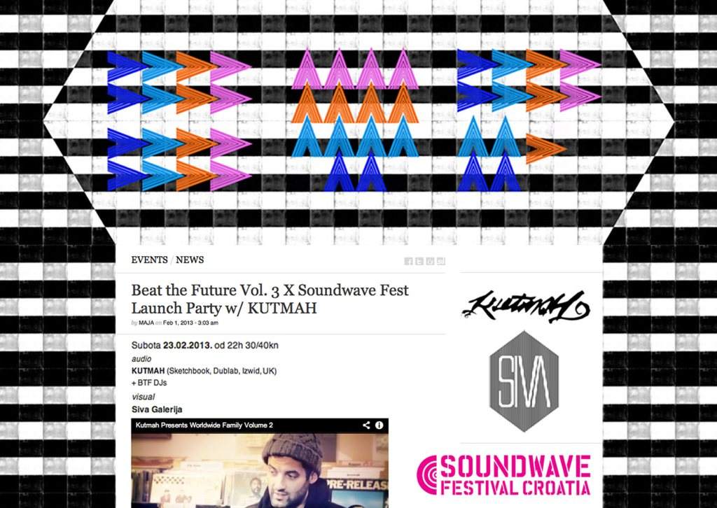 Beat the Future Vol. 3 X Soundwave Fest Launch Party with Kutmah - Página frontal