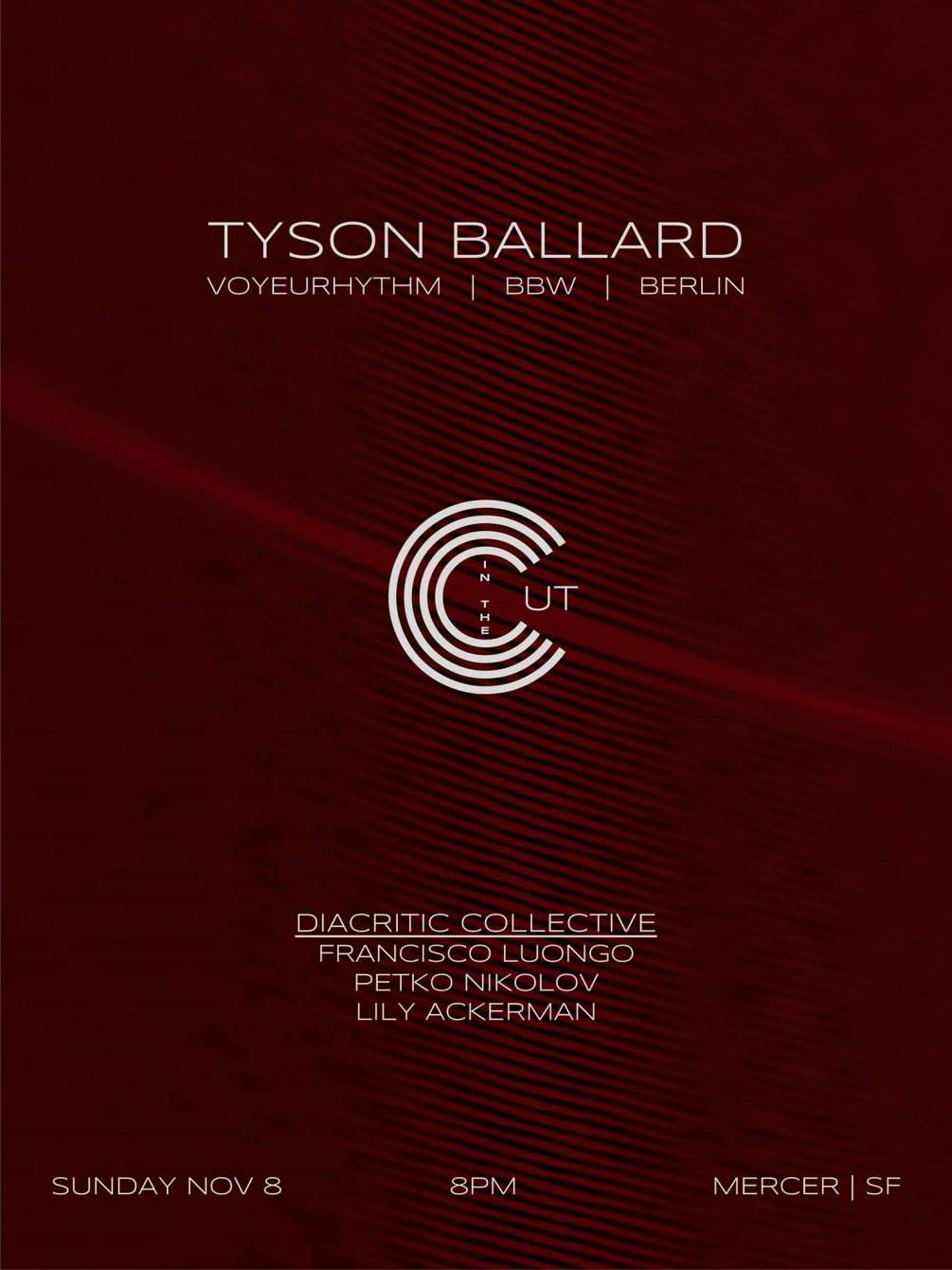 In The Cut with Tyson Ballard & Diacritic Collective - フライヤー表