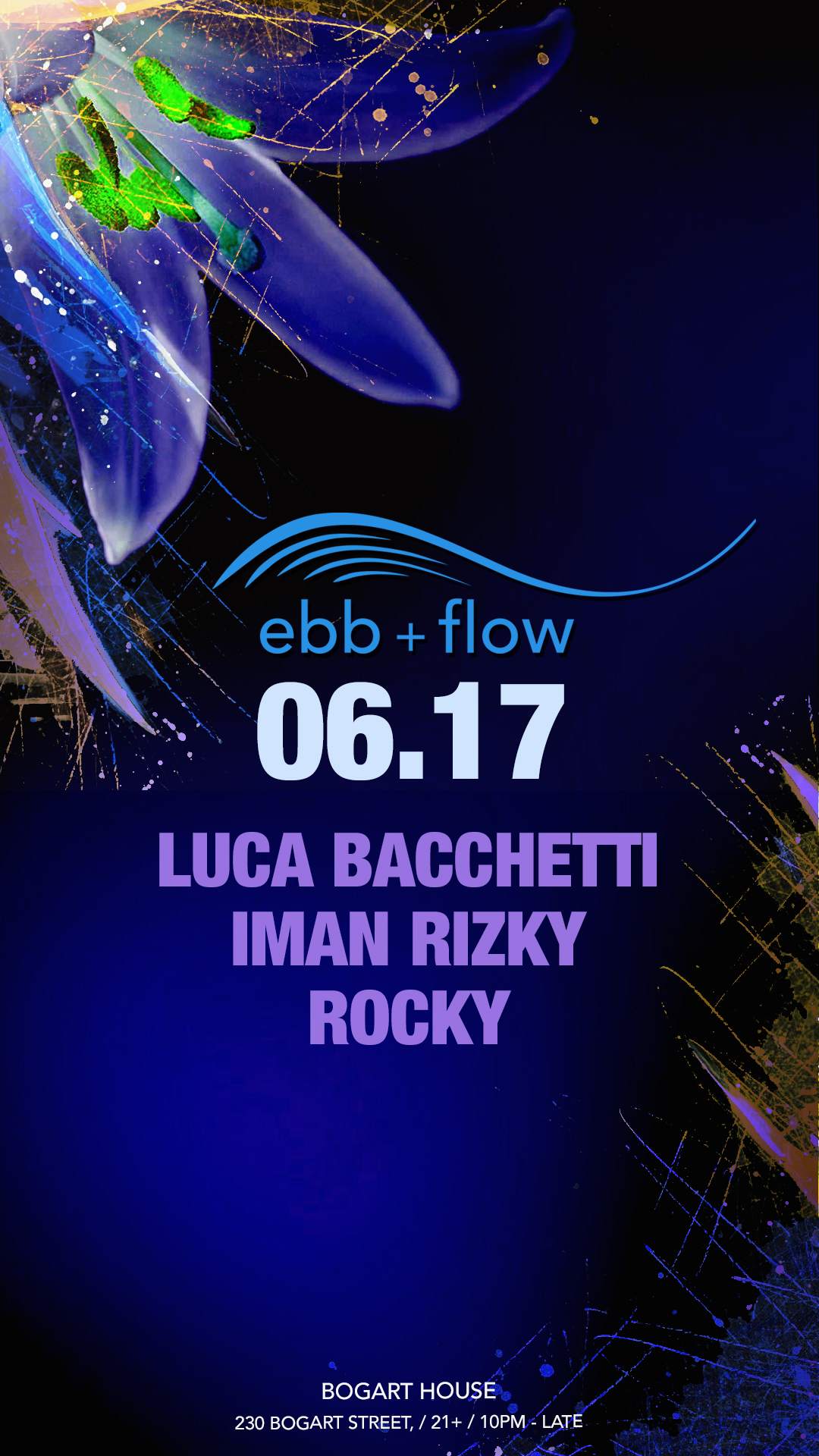 ebb + flow BROOKLYN ROOFTOP w/ Luca Bacchetti - フライヤー表