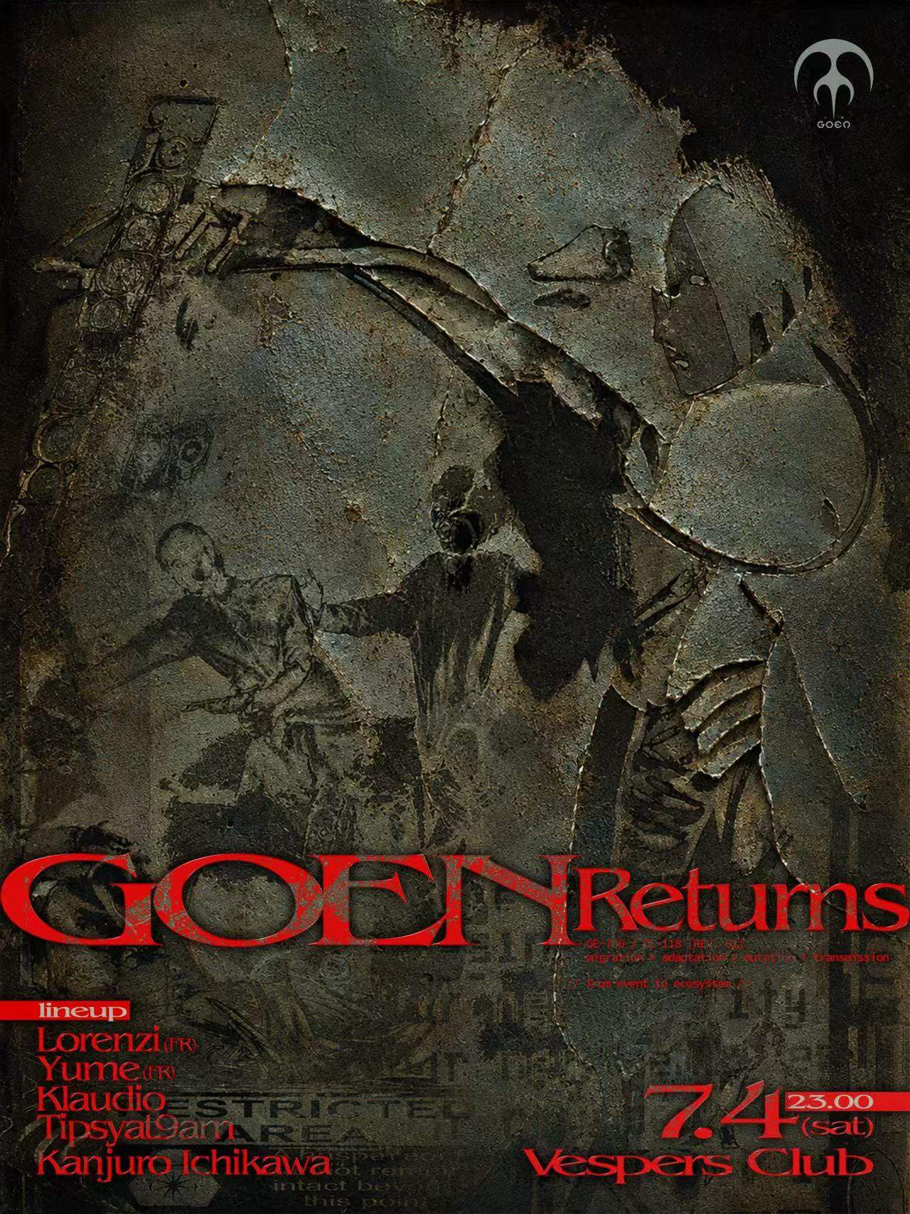 GOEN RETURNS :: Yume, Lorenzi, KLAUDIO, Tipsyat9am, Kanjuro Ichikawa cover