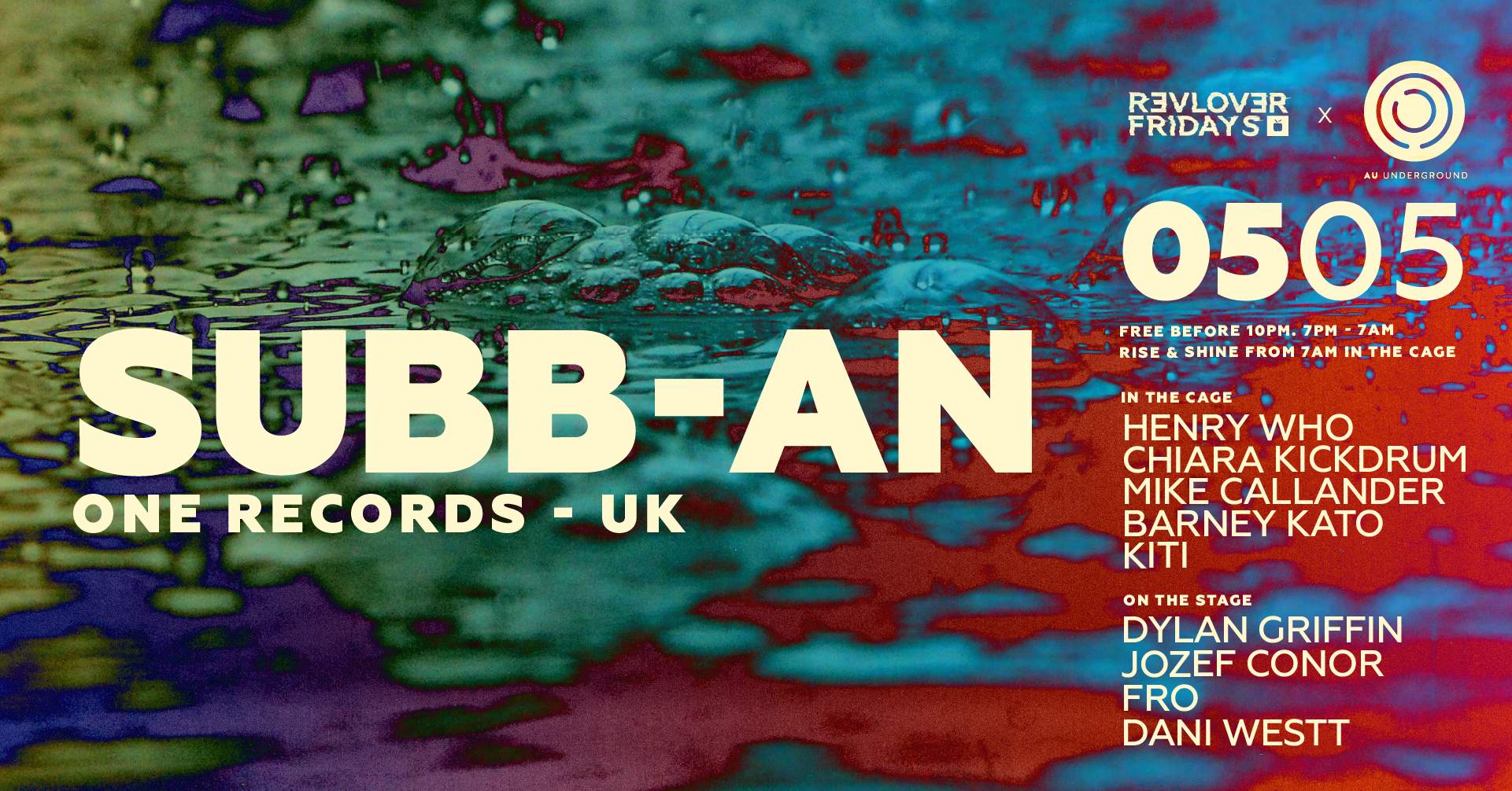 Subb-an (UK) — AU Underground & Revolver Fridays - Página frontal