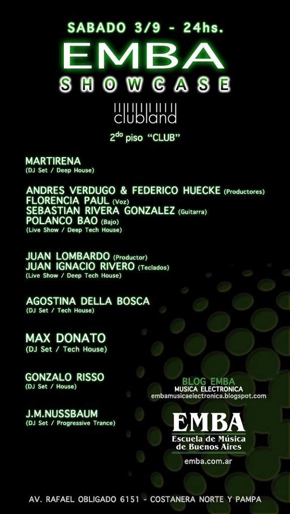 Emba Showcase At Clubland (2do Piso) - フライヤー表