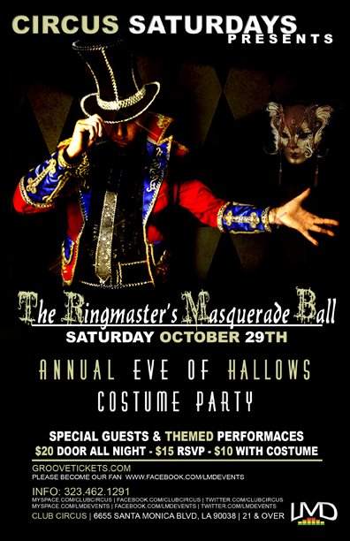 Lmd presents The Ringmaster's Masquerade Ball - Página frontal