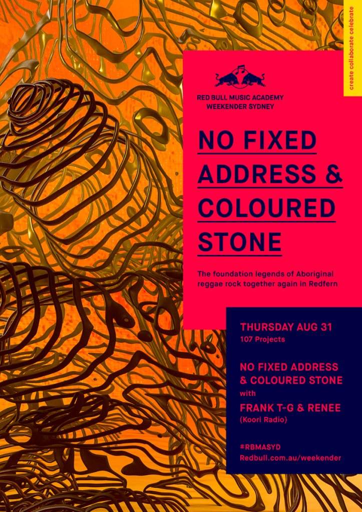 RBMA Weekender Sydney: No Fixed Address & Coloured Stone - Página frontal