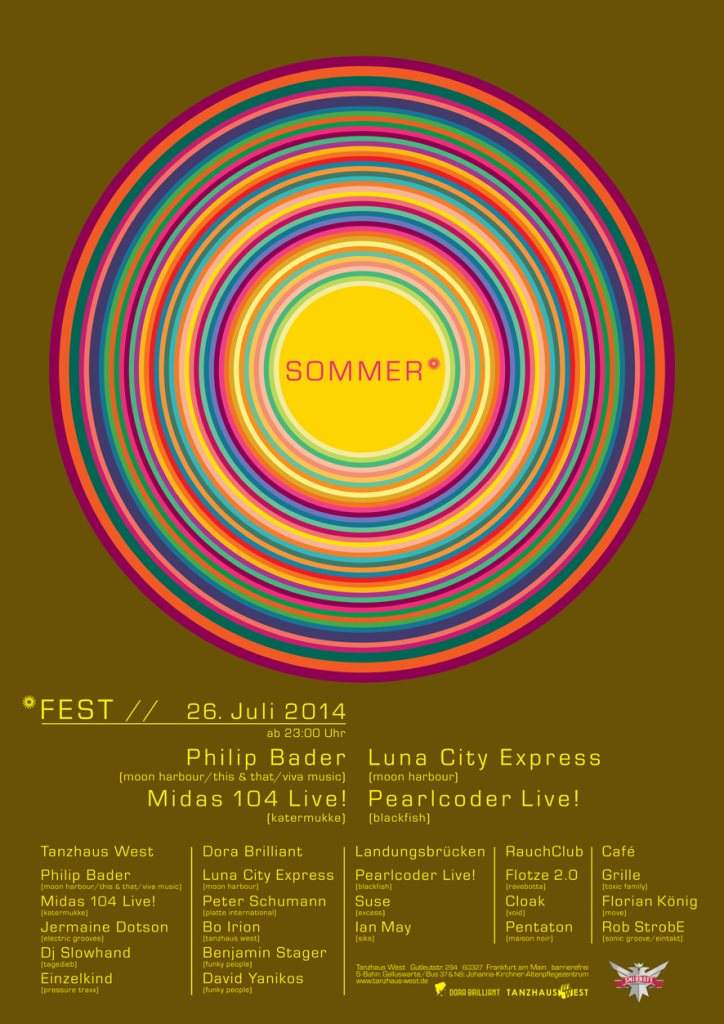 Tanzhaus West & Dora Brilliant Sommerfest mit Philip Bader, Luna City Express - フライヤー表