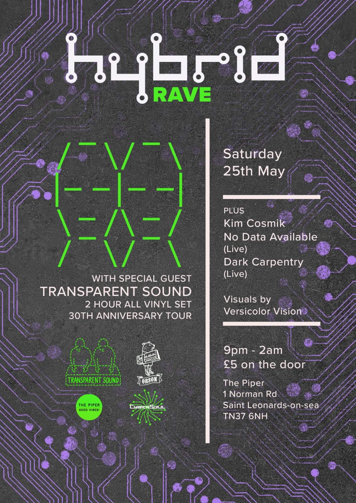 Hybrid Rave with special guest Transparent Sound - フライヤー表