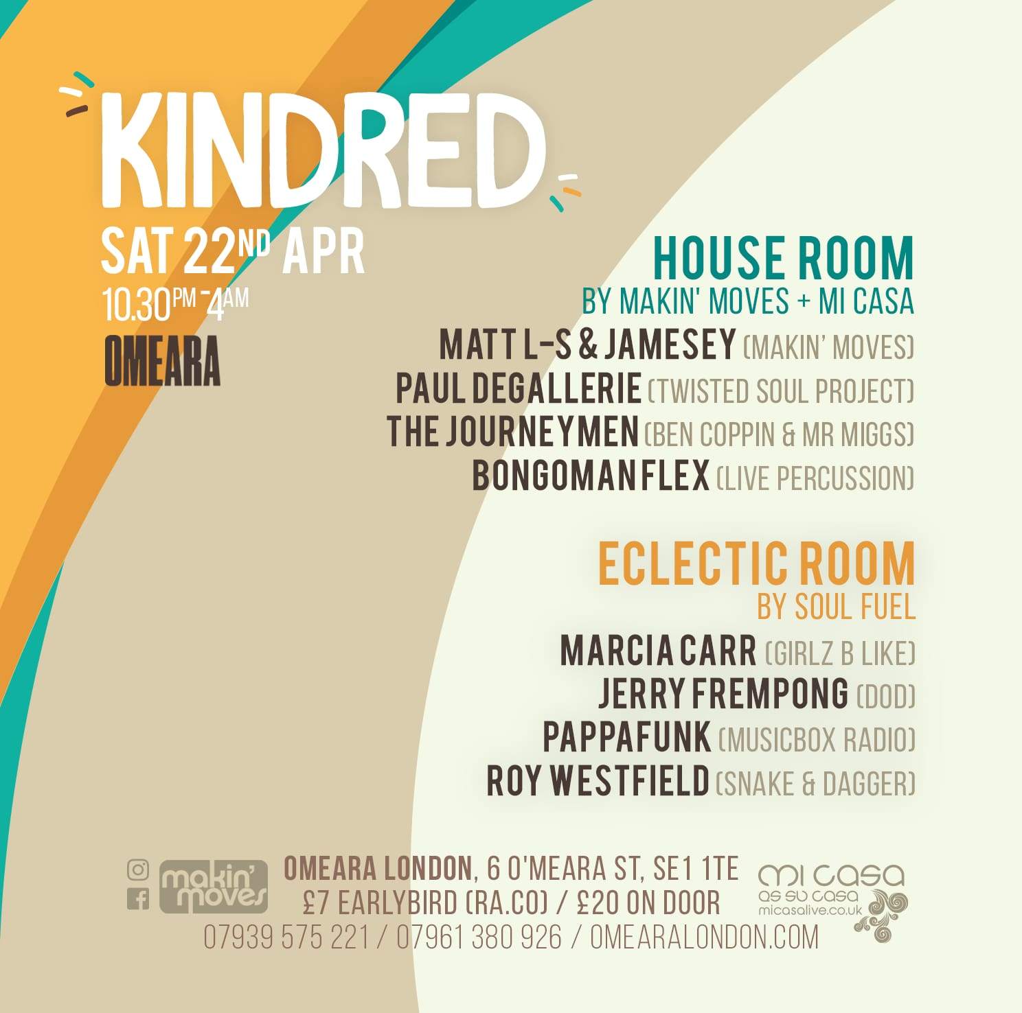 Kindred presented by Makin' Moves & Mi Casa - Página frontal