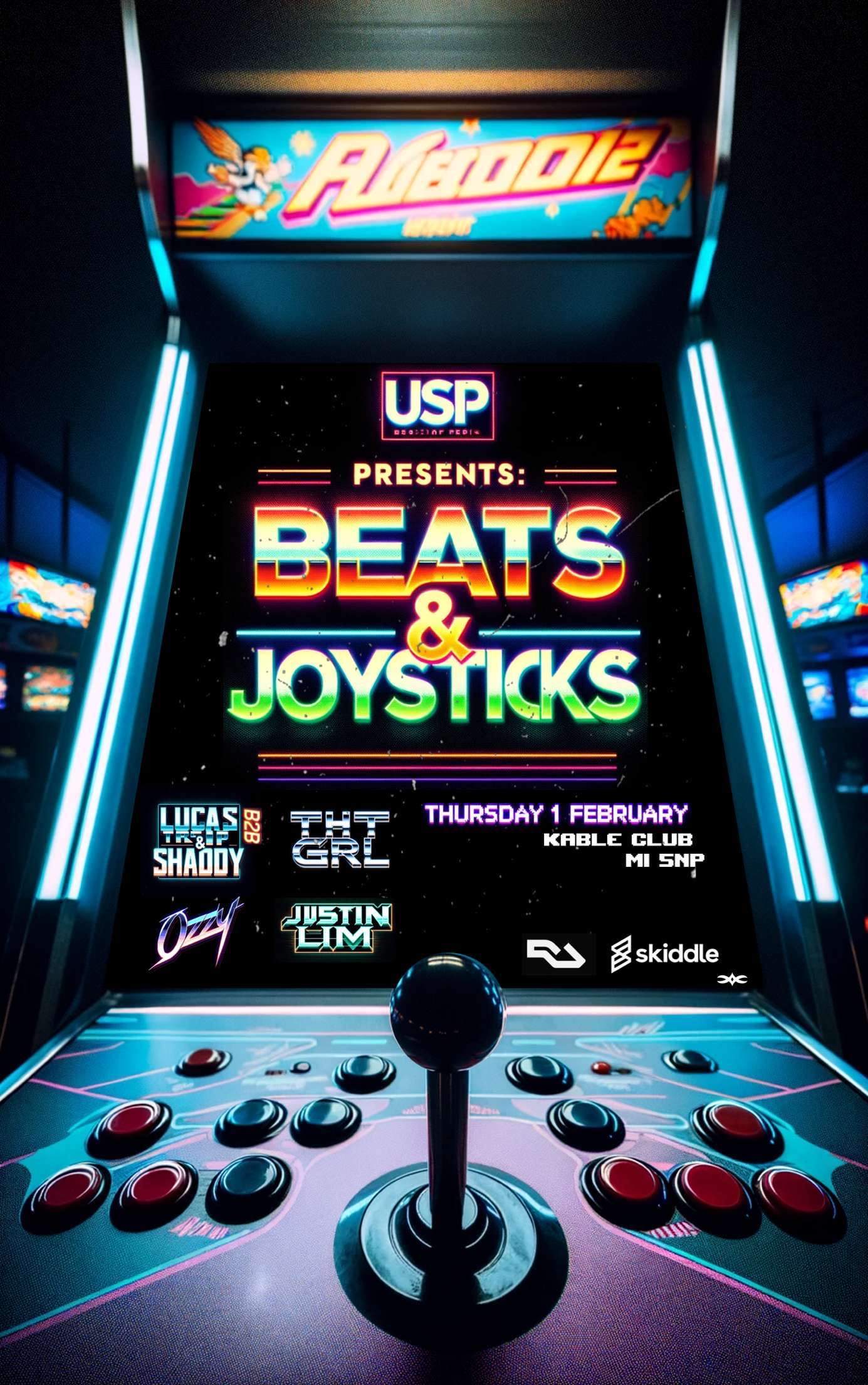 USP presents: Beats & Joysticks bei Kable Club, Manchester