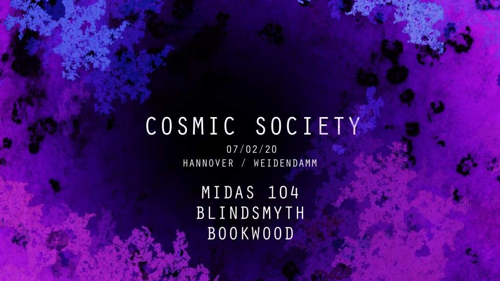 Cosmic Society with Midas 104 & Blindsmyth - フライヤー表