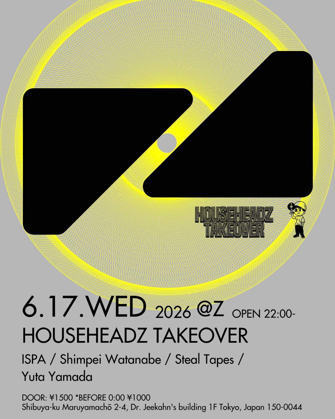 ミュージック TAKASHI AOYAMA 2024 HOUSEHEADZ TAKEOVER at Z Maruyama, Tokyo