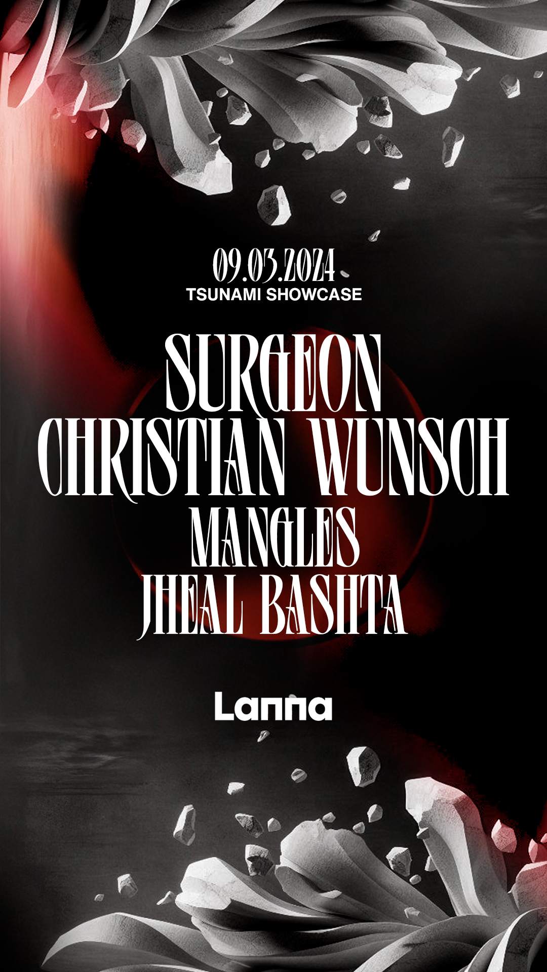 Lanna Club presenta Surgeon, Christian Wünsch live, Manglés, Jheal Bashta - フライヤー表