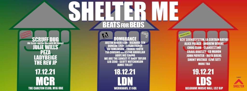 Shelter Me 2021 (Manchester, London, Leeds) - フライヤー表