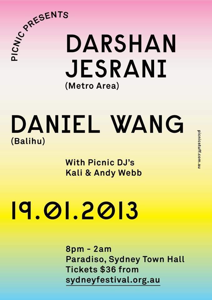 Sydney Festival: Paradiso - Picnic presents Darshan Jesrani & Daniel Wang - フライヤー表