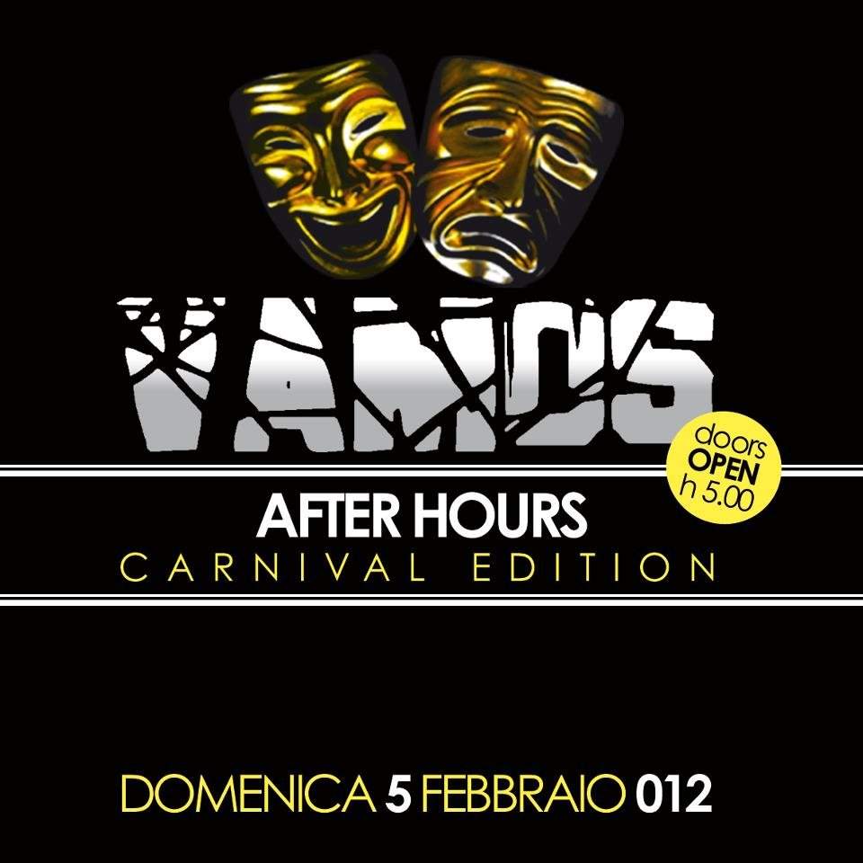 Vamos presents After Hours Carnival Edition with Seismal D - フライヤー表