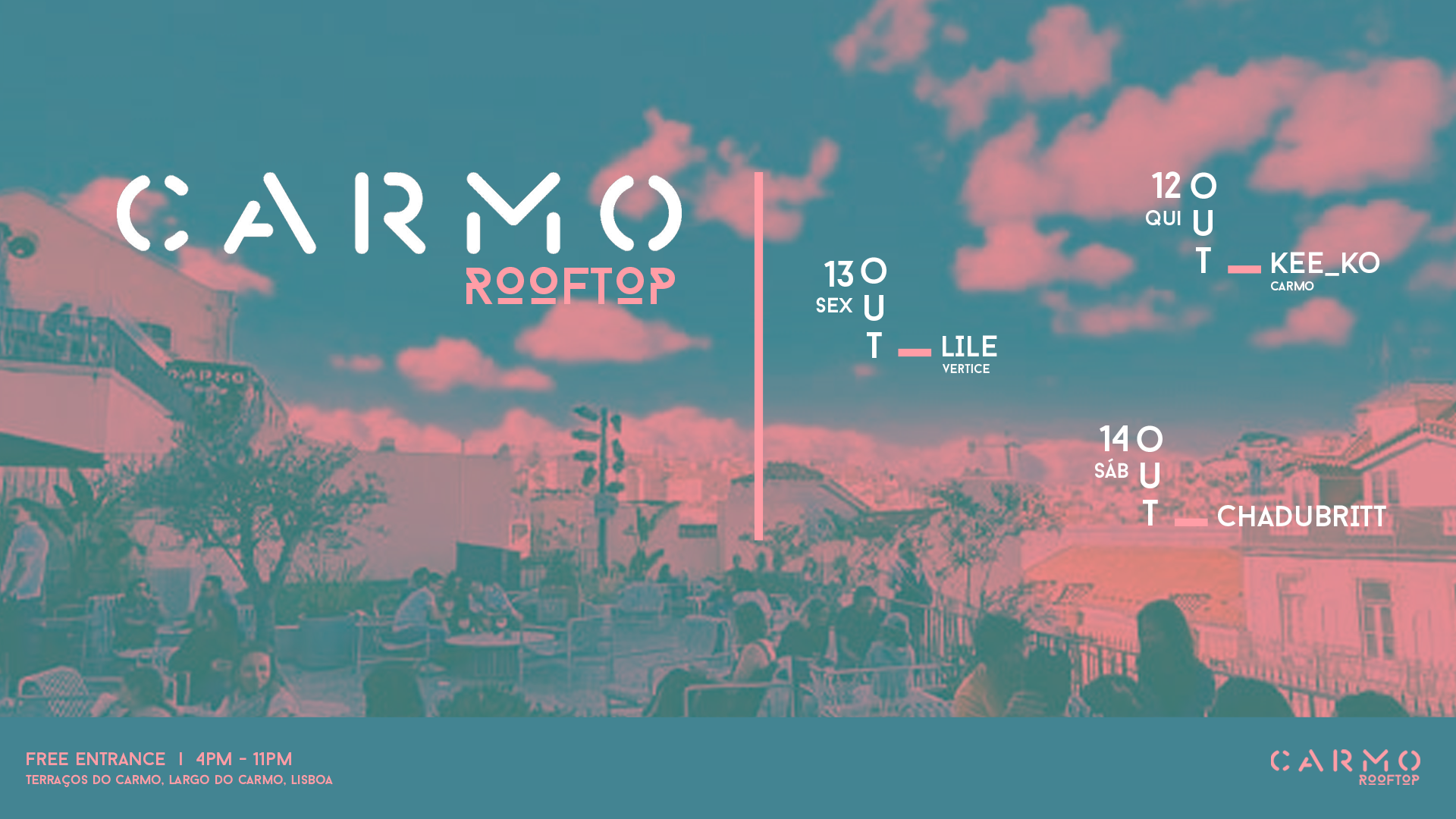Electronic Dusk by Carmo Rooftop at Carmo Rooftop, Lisbon