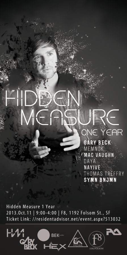 Hidden Measure 1 Year - Gary Beck + Memnok - フライヤー裏