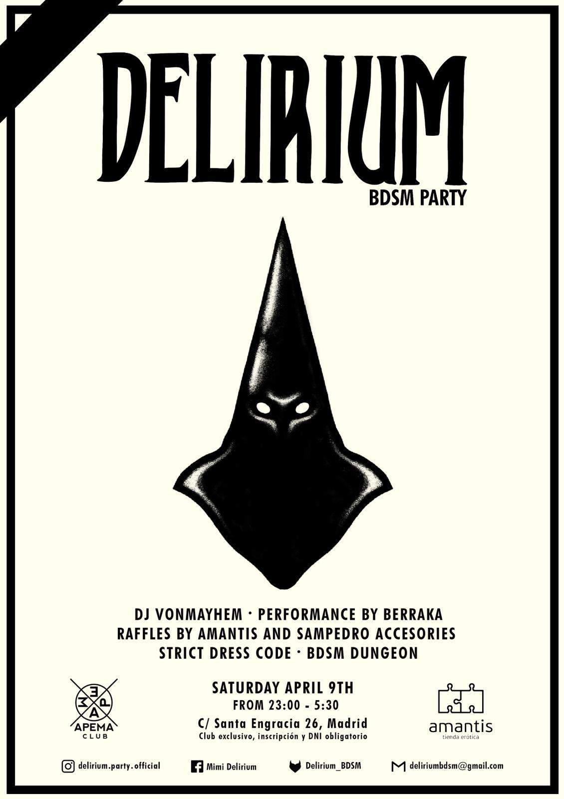 Delirium BDSM Party - Página frontal