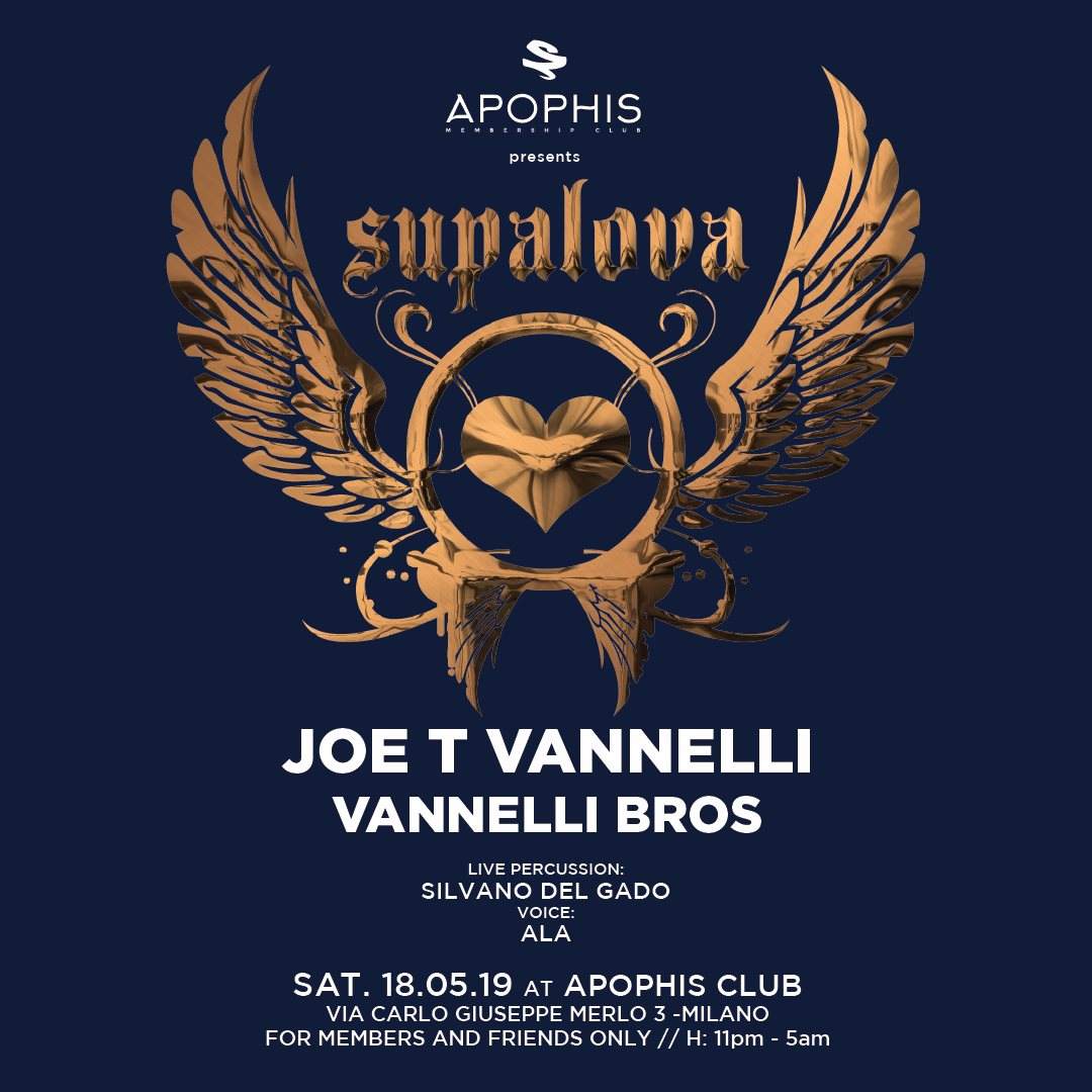 Apophis Club Invites Supalova: Joe T Vannelli + Vannelli Bros - フライヤー表