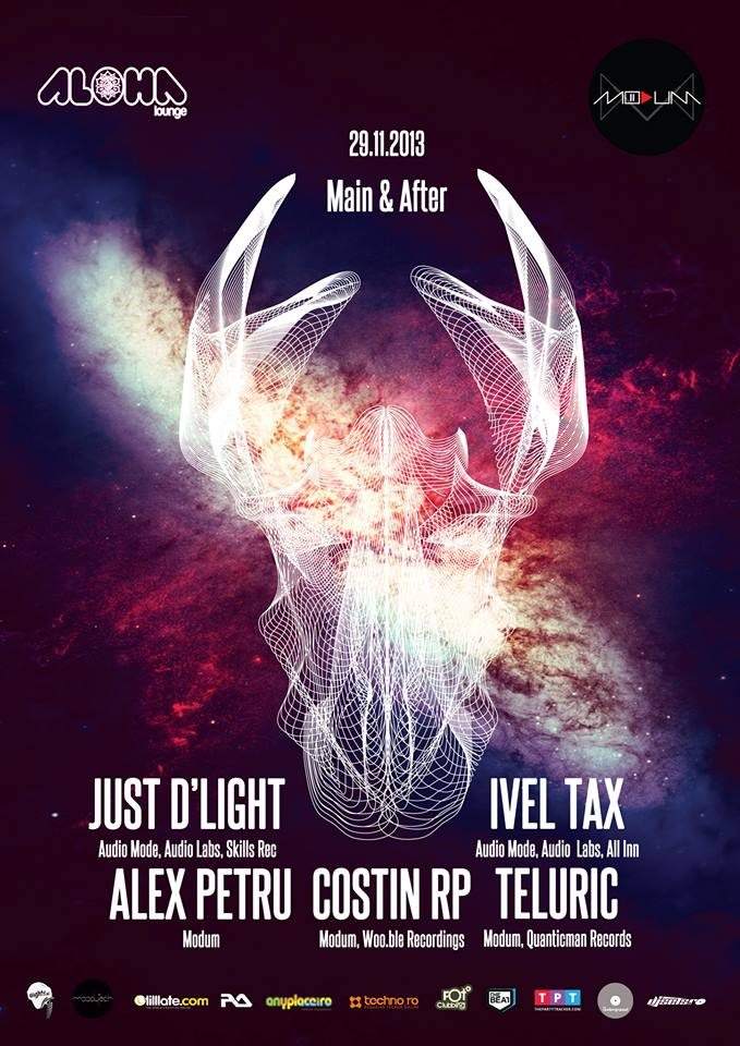 Modum Presents Just D'light, Ivel Tax, Alex Petru - フライヤー表