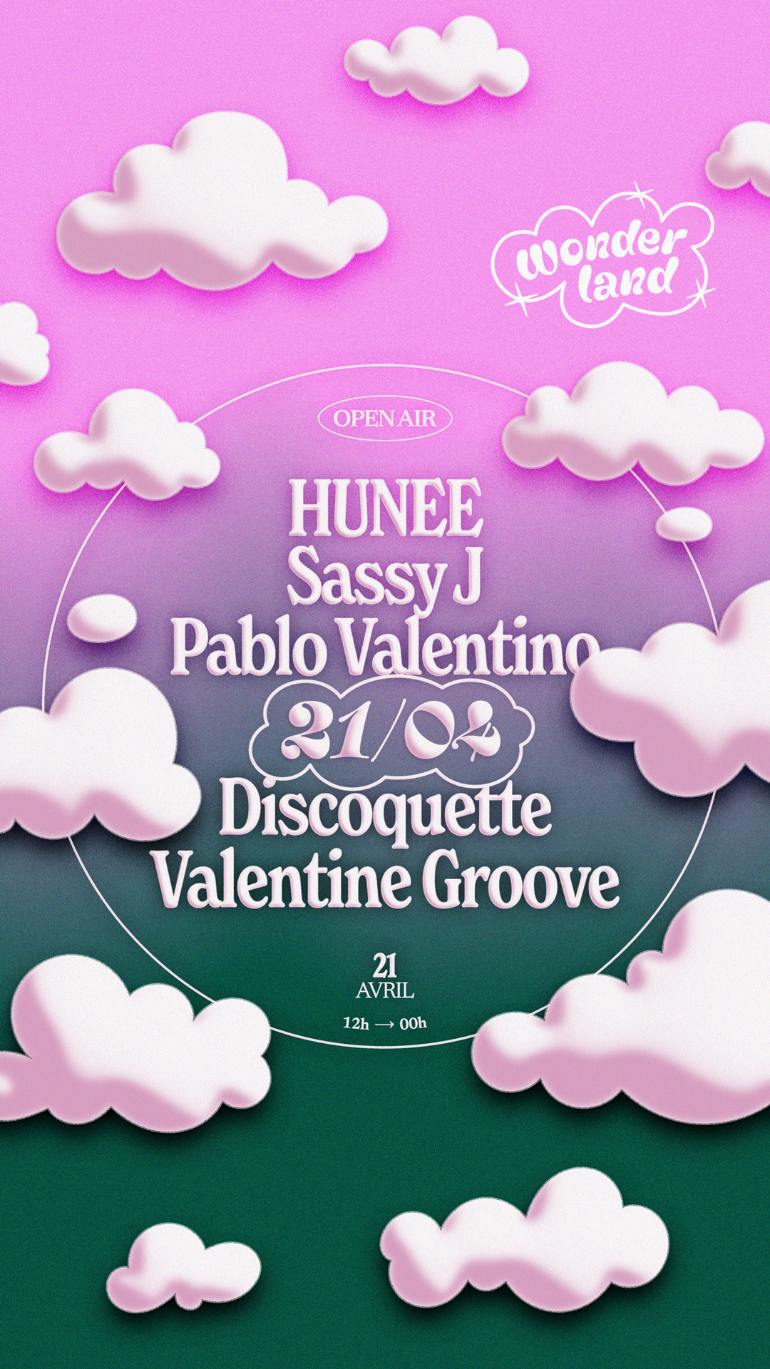 Wonderland invite: Hunee l Sassy J l Pablo Valentino - フライヤー裏