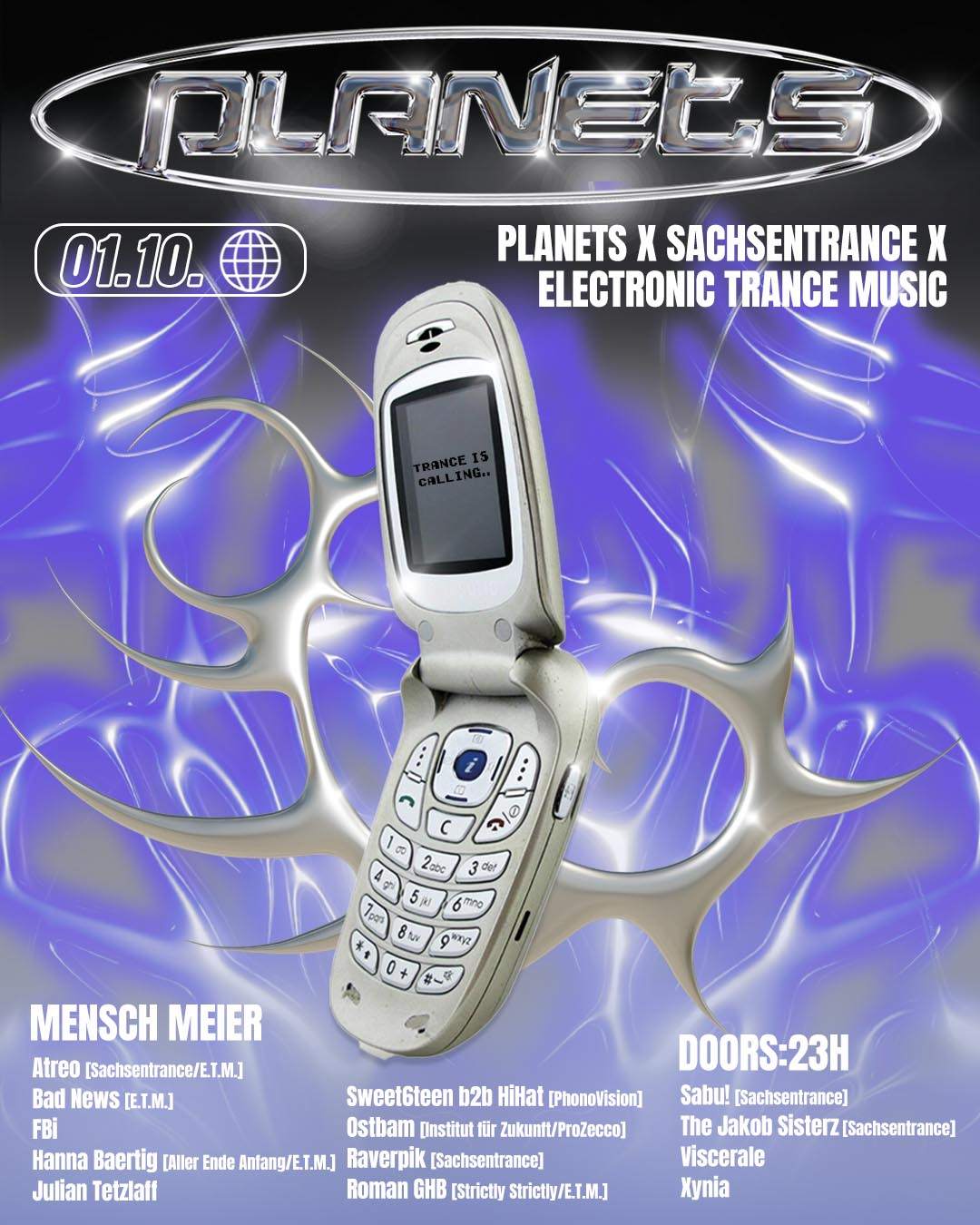 Planets x Sachsentrance x Electronic Trance Music - フライヤー表