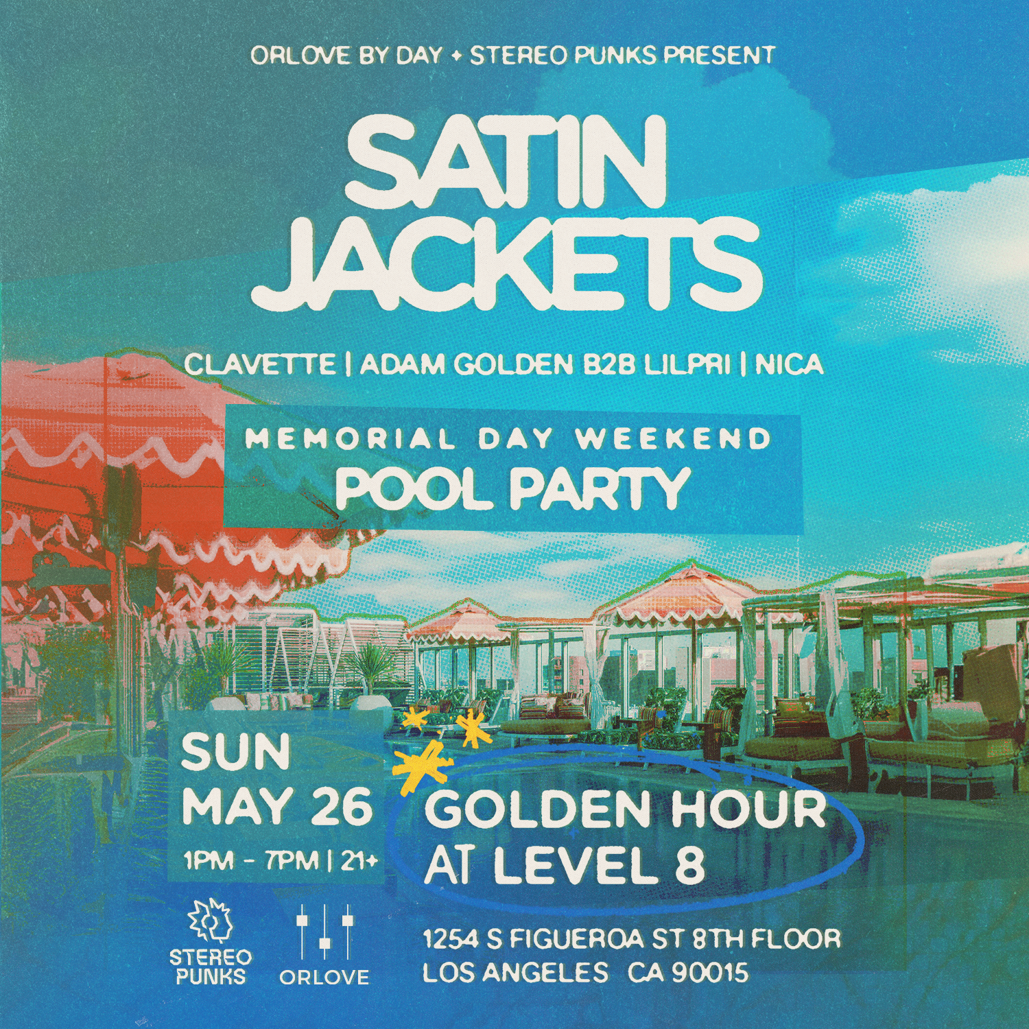 Satin Jackets POOL PARTY [Memorial Day Sunday] - フライヤー表