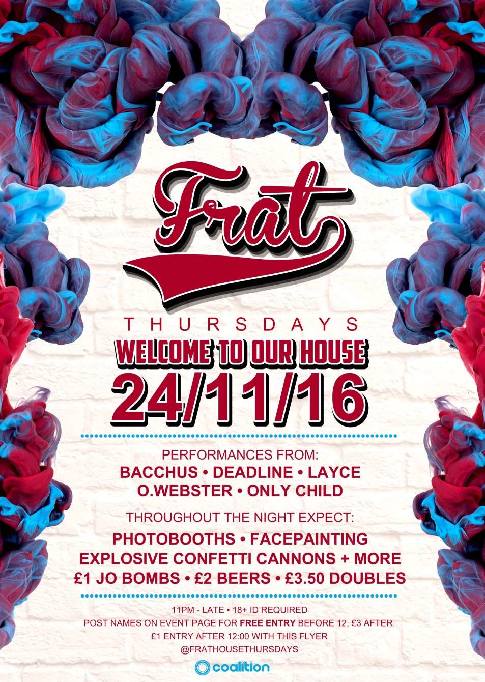 Frat Thursdays / The Launch / Welcome To Our House - Página frontal