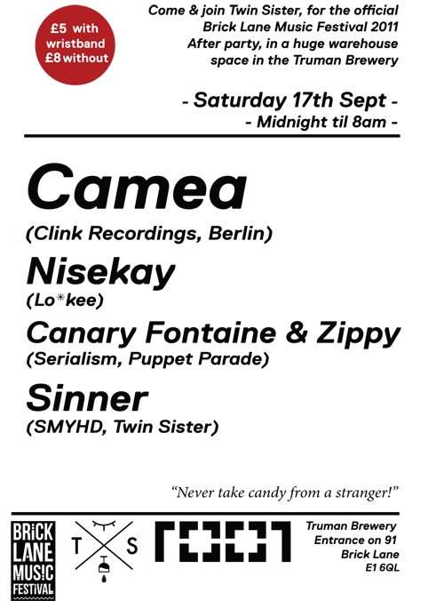 Twin Sister presents Camea - Official Blmf 2011 Afterparty - Página trasera
