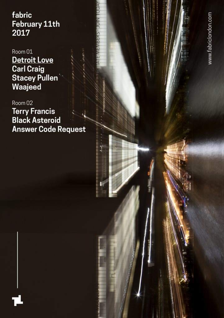 Fabric: Detroit Love, Carl Craig, Black Asteroid - フライヤー表