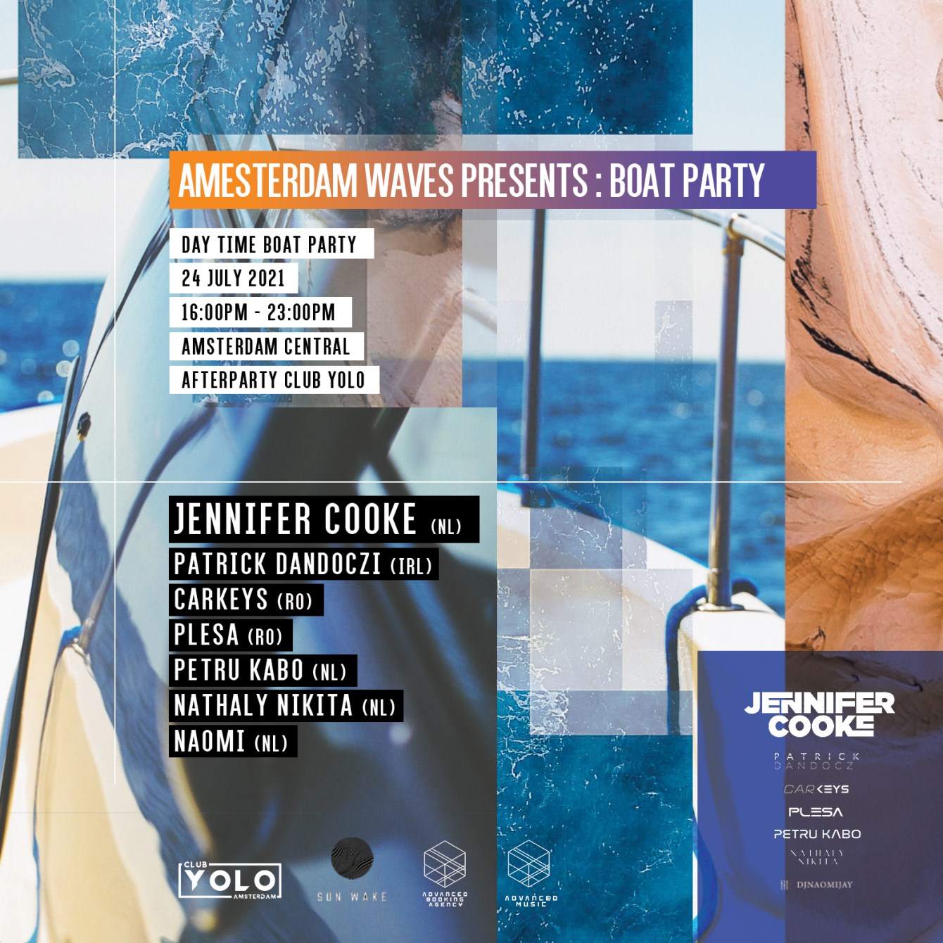 Amsterdam Waves Boat Party - フライヤー表