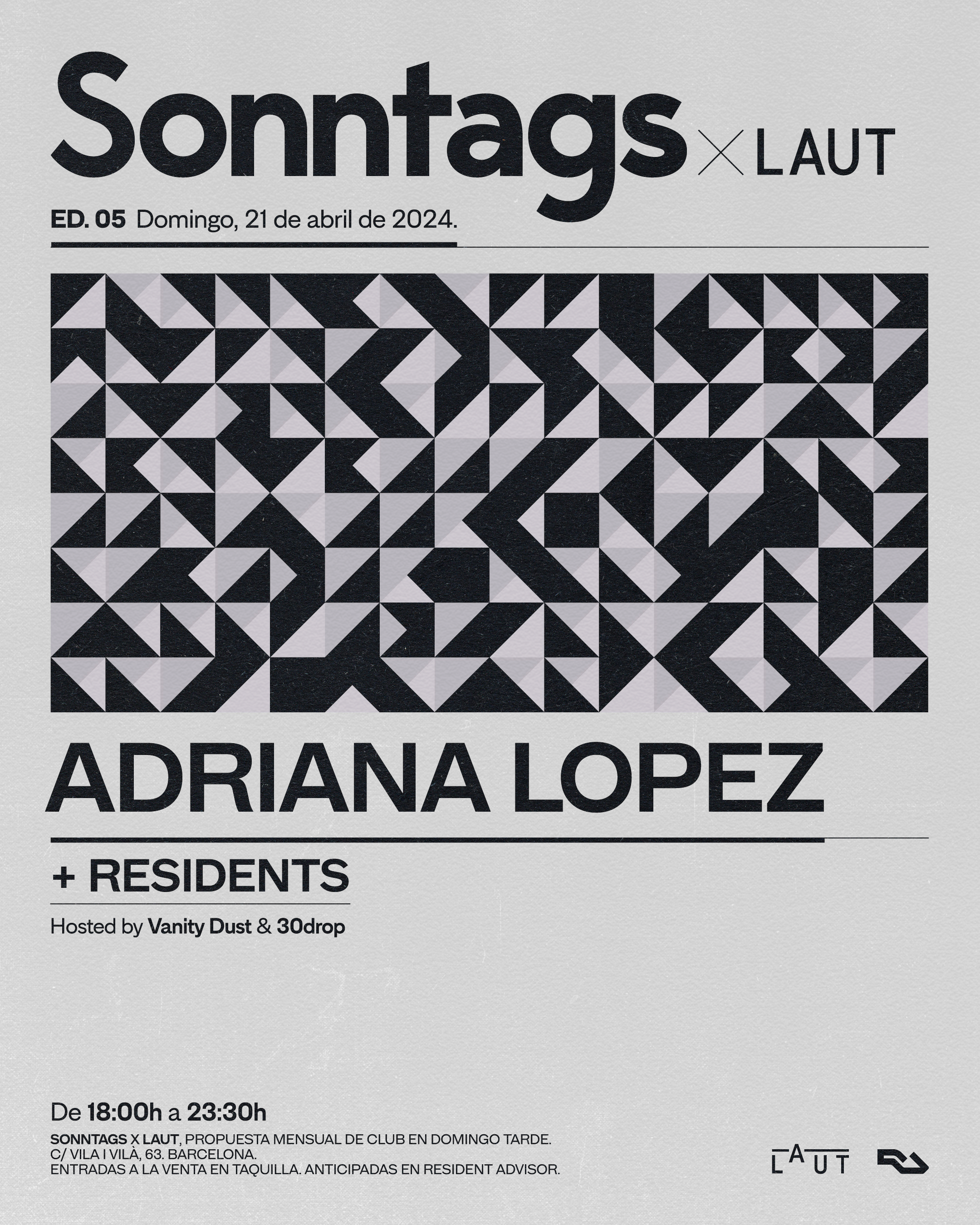 Sonntags x LAUT: Adriana Lopez + Residents - フライヤー表