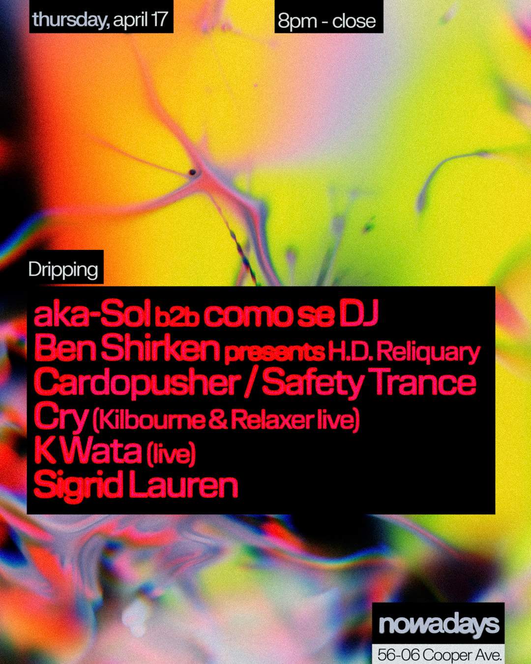 Dripping: Cardopusher / Safety Trance, Cry (live), K Wata