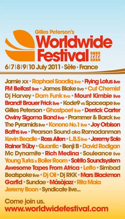 Worldwide Festival Sete 2011 - フライヤー表