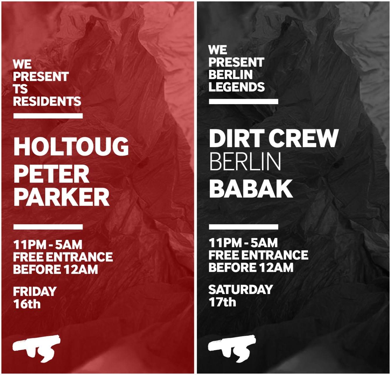 TS presents: Holtoug + Peter Parker // Dirt Crew + Babak - Página trasera