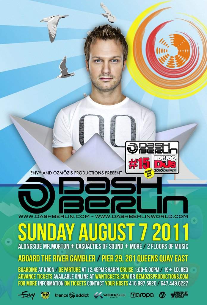 Envy Productions and Ozmözis present Dash Berlin Aboard The River Gambler - フライヤー表