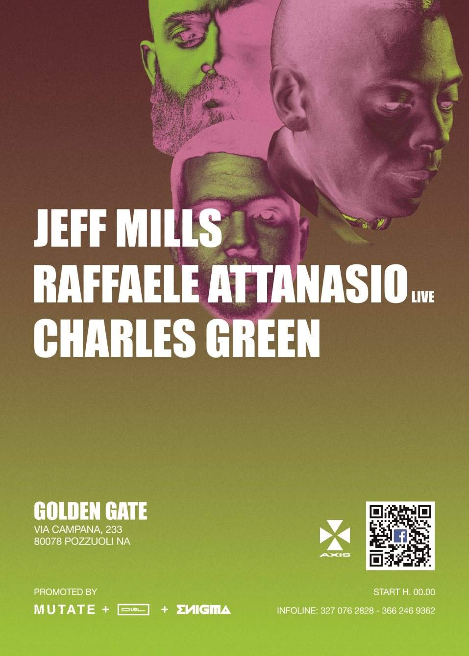 Jeff Mills – Raffaele Attanasio Live – Charles Green - フライヤー裏