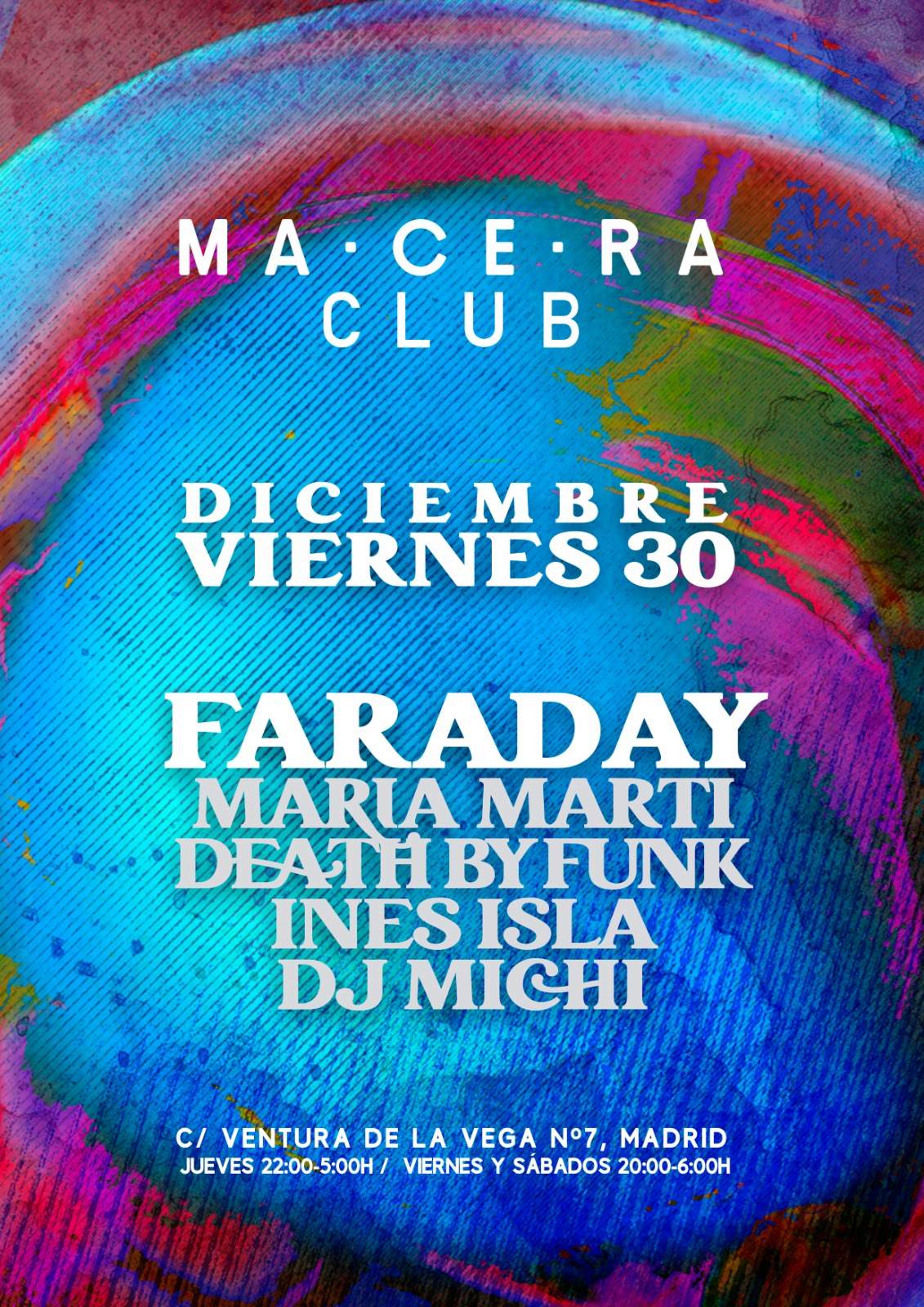 FARADAY Showcase @ Macera Club - フライヤー表