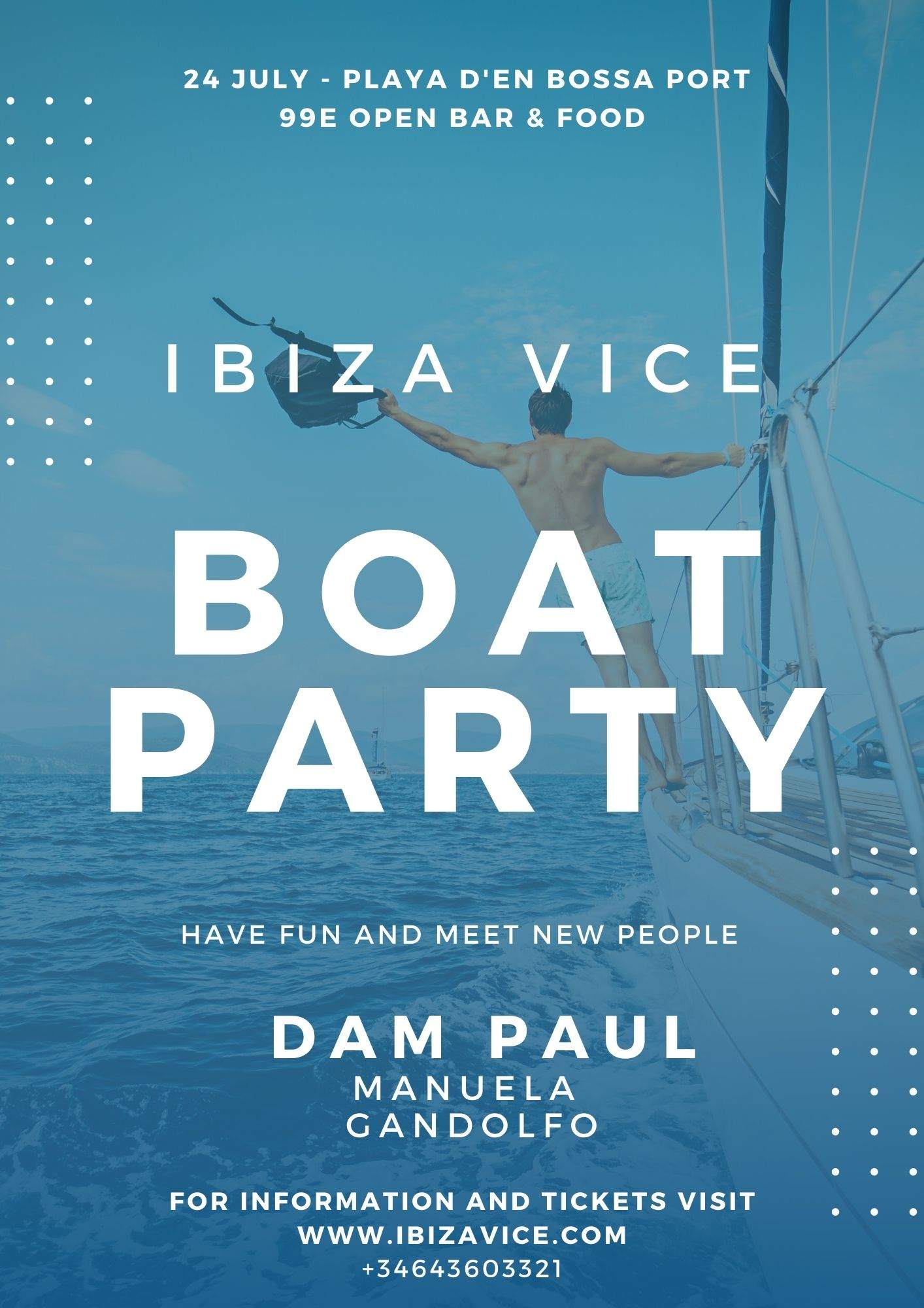 Boat Party Ibiza Vice - Página frontal