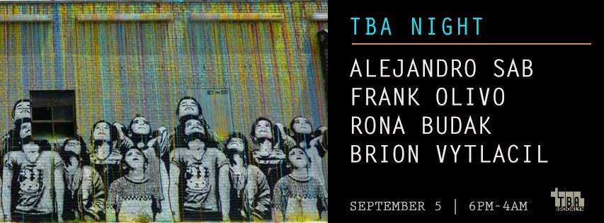 TBA Night with Alejandro Sab, Frank Olivo, Rona Budak - Página frontal