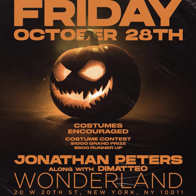 Jonathan Peters live Wonderland NYC Halloween Friday Party 2022 - Página frontal